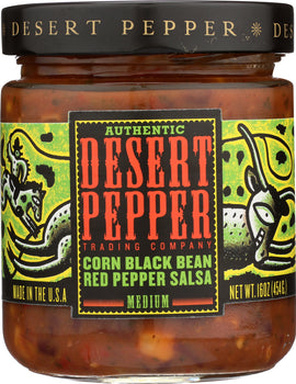 DESERT PEPPER: Salsa Corn Black Bean Red Pepper Medium, 16 oz