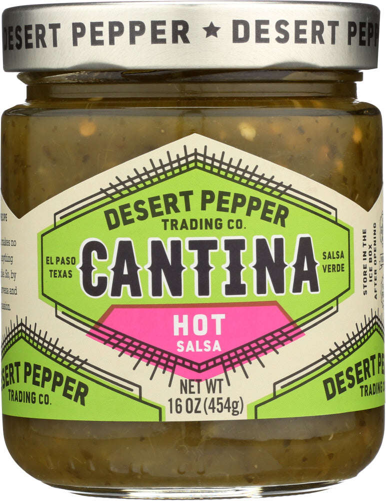 DESERT PEPPER: Salsa Cantina Hot Green, 16 oz