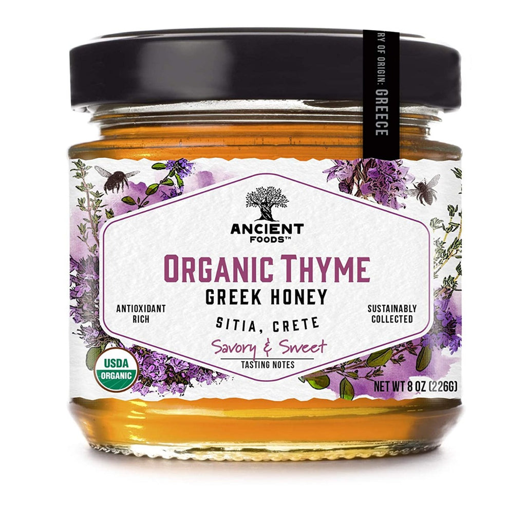 ANCIENT FOODS: Honey Greek Thyme Crt Org, 8 oz