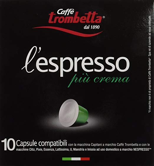 CAFFE TROMBETTA: Espresso Pod Piu Crema, 10 pc