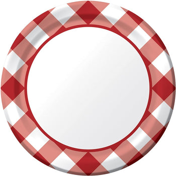 CREATIVE CONVERTING: Plate Dinner Gingham, 8 ea