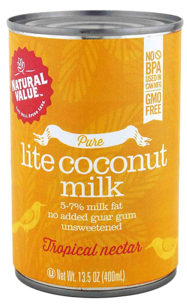 NATURAL VALUE: Pure Lite Coconut Milk, 13.5 oz