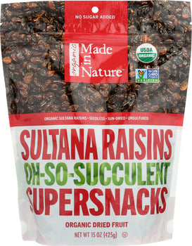 MADE IN NATURE: Organic Dried Sultana Raisins, 15 oz