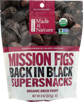 MADE IN NATURE: Organic Dried Black Mission Figs, 8 oz