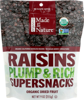 MADE IN NATURE: Organic Raisins, 9 oz