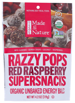 MADE IN NATURE: Organic Red Raspberry Razzy Pops, 4.2 oz