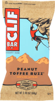CLIF BAR: Peanut Toffee Buzz Energy Bar, 2.4 oz