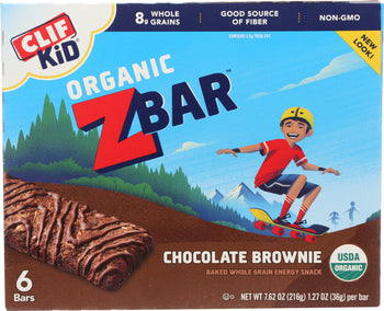 CLIF KID: Organic Zbar Chocolate Brownie 6 Bars, 7.62 Oz