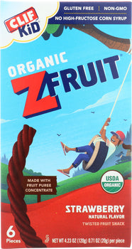 CLIF KID: Organic ZFruit Rope Strawberry 6 Pieces, 4.2 oz