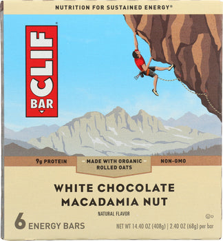 CLIF: Bar Chocolate White Macadamia 6 pc, 14.4 oz