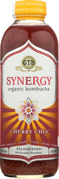 GT'S ENLIGHTENED: Synergy Organic Kombucha Cherry Chia, 16 fl oz