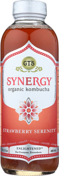 GT ENLIGHTENED KOMBUCHA: Synergy Strawberry Drink, 16 oz