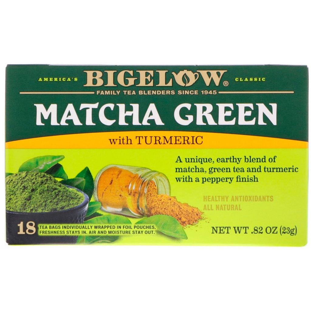 BIGELOW: Matcha Green Tea with Turmeric 18 Bags, 0.82 oz