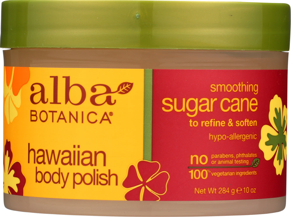 ALBA BOTANICA: Hawaiian Body Polish Smoothing Sugar Cane, 10 oz