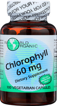 WORLD ORGANIC: Chlorophyll 60mg, 100 Capsules