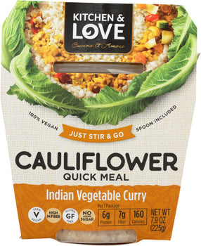 CUCINA & AMORE: Cauliflower Meal Indian Vegetable Curry, 7.9 oz