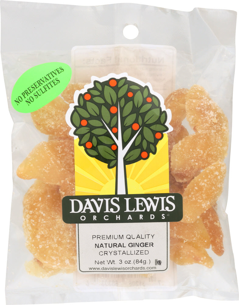 DAVIS LEWIS ORCHARDS: Natural Crystallized Ginger, 3 oz