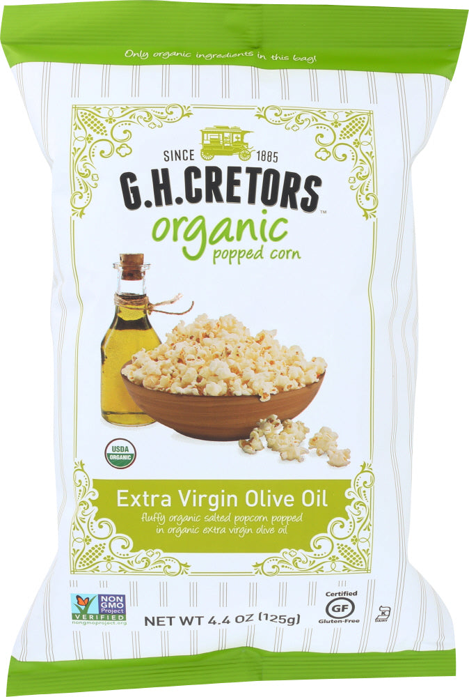 G.H. CRETORS: Extra Virgin Olive Oil Organic Popped Corn, 4.4 oz