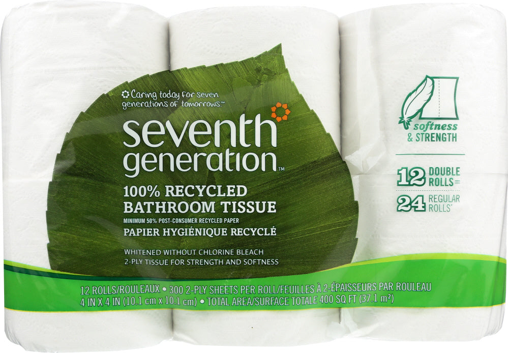 SEVENTH GENERATION: Bath Tissue 2 ply Pack of 12, 1 ea