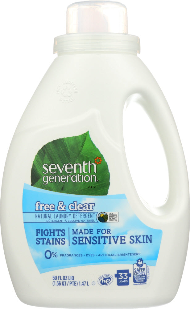 SEVENTH GENERATION: Natural Laundry Detergent Free & Clear, 50 oz