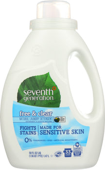 SEVENTH GENERATION: Natural Laundry Detergent Free & Clear, 50 oz