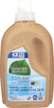 SEVENTH GENERATION: Natural Laundry Detergent 4X Free & Clear, 50 Oz