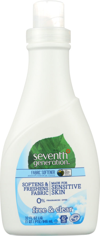 SEVENTH GENERATION: Natural Fabric Softener Free & Clear, 32 Oz