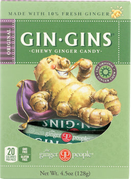 THE GINGER PEOPLE: Gin Gins Original Chewy Ginger Candy, 4.5 oz