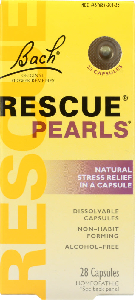 BACH ORIGINAL: Flower Remedies Rescue Pearls Natural Stress Relief in a Capsule, 28 capsules