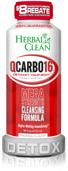 HERBAL CLEAN: QCarbo16 Mega Strength Cleansing Formula Tropical, 16 oz