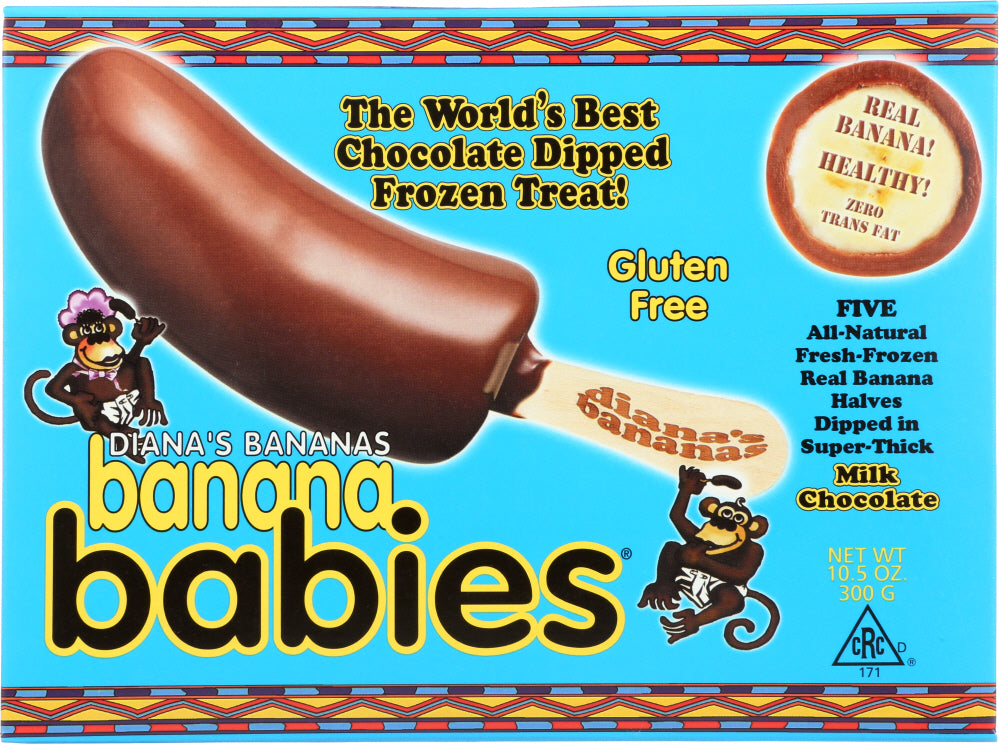 DIANA'S BANANAS: Frozen Banana Babies Milk Chocolate, 10.5 oz