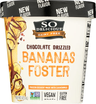 SO DELICIOUS: Frozen Cashew Chocolate Drizzled Banana Foster, 16 oz