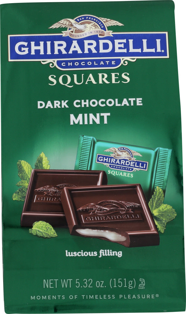 GHIRARDELLI: Dark Chocolate Squares White Mint, 5.32 oz