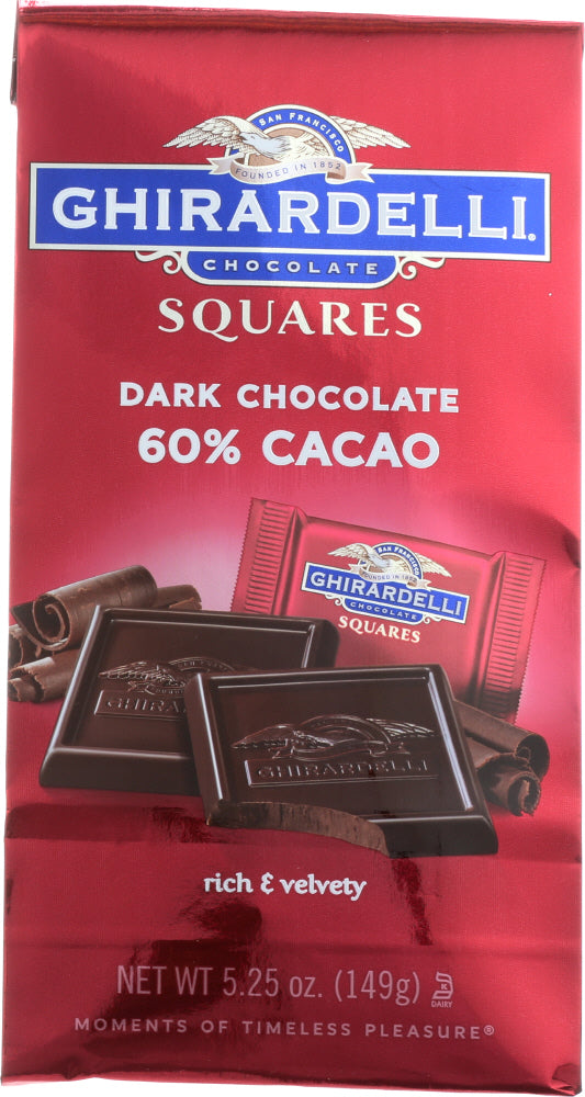 GHIRARDELLI: Chocolate Squares 60% Cacao Dark Chocolate, 5.25 oz