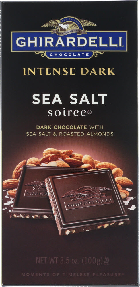 GHIRARDELLI: Chocolate Bar Dark Sea Salt, 3.5 oz