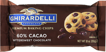 GHIRARDELLI: Chocolate Baking Chips 60% Cacao Bittersweet Chocolate, 10 oz