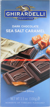 GHIRARDELLI: Chocolate Bar Dark Sea Salt Caramel, 3.5 oz