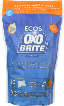 EARTH FRIENDLY: OxoBrite Laundry Booster Packs Free & Clear, 14.5 oz