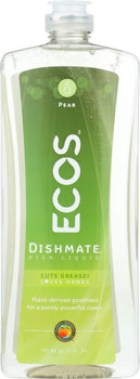 EARTH FRIENDLY: Ecos Dishmate Dish Liquid Pear, 25 oz