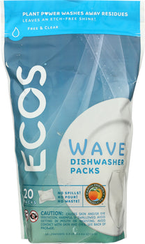 EARTH FRIENDLY: Wave Dishwasher Detergent Packs Free & Clear, 14.5 oz