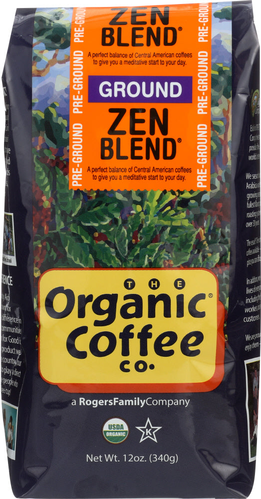 ORGANIC COFFEE CO: Organic Zen Blend Ground Coffee, 12 oz