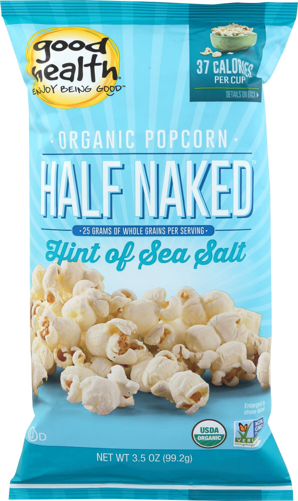 GOOD HEALTH: Half Naked Popcorn Organic Sea Salt, 3.5 oz