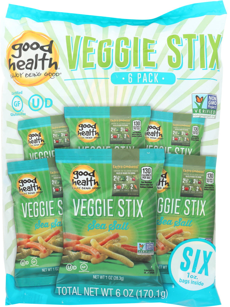 GOOD HEALTH: Veggie Stix Single Serve 6 Pack, 6 oz