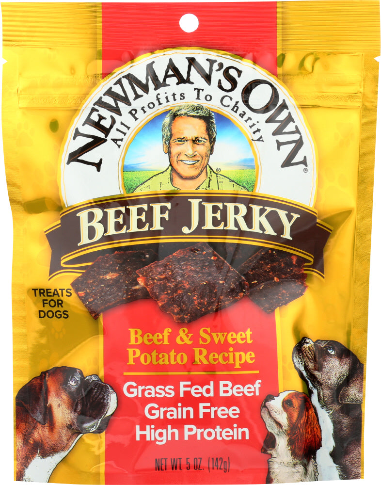 NEWMANS OWN ORGANIC: Dog Treat Beef Jerky Beef Sweet Potato, 5 oz