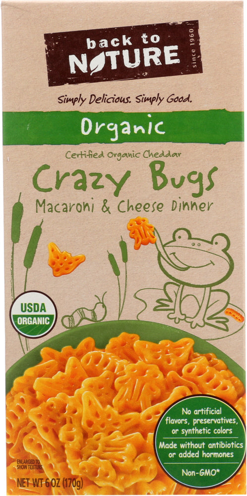 BACK TO NATURE: Organic Crazy Bugs Macaroni & Cheese Dinner, 6 oz