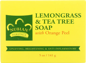 NUBIAN HERITAGE: Bar Soap Lemongrass and Tea Tree with Orange Peel, 5 oz