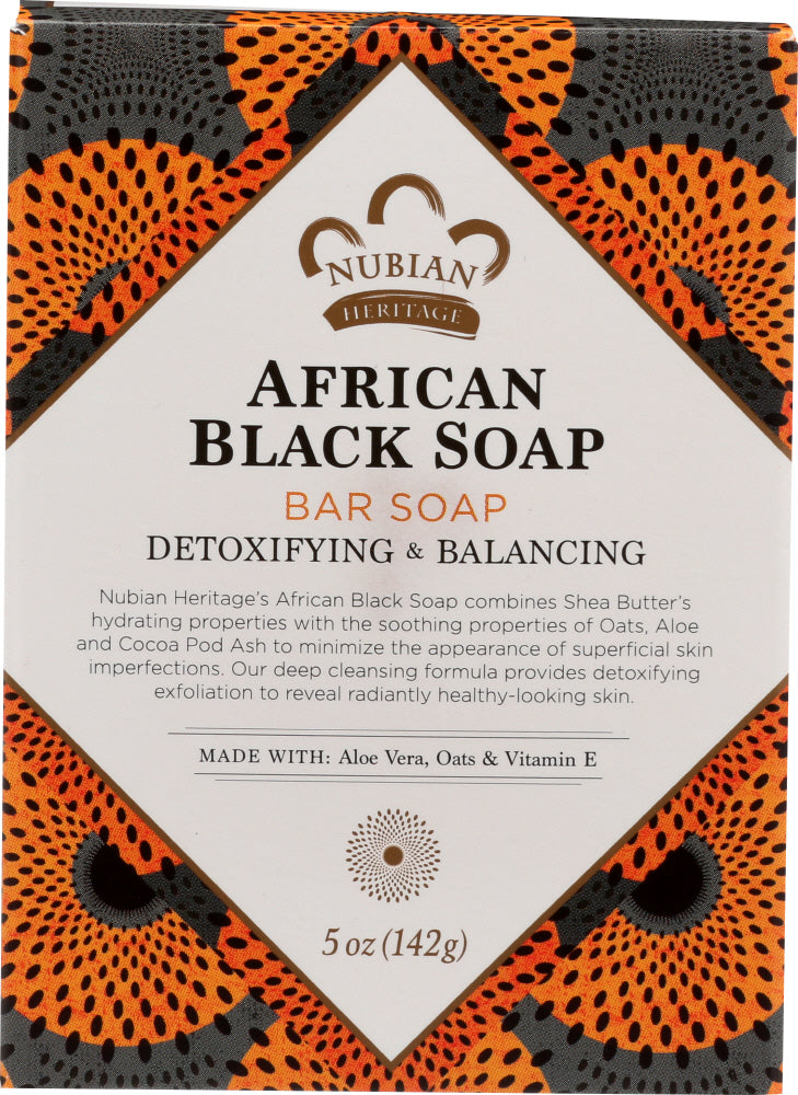 NUBIAN HERITAGE: Bar Soap African Black with Oats Aloe And Vitamin E, 5 oz