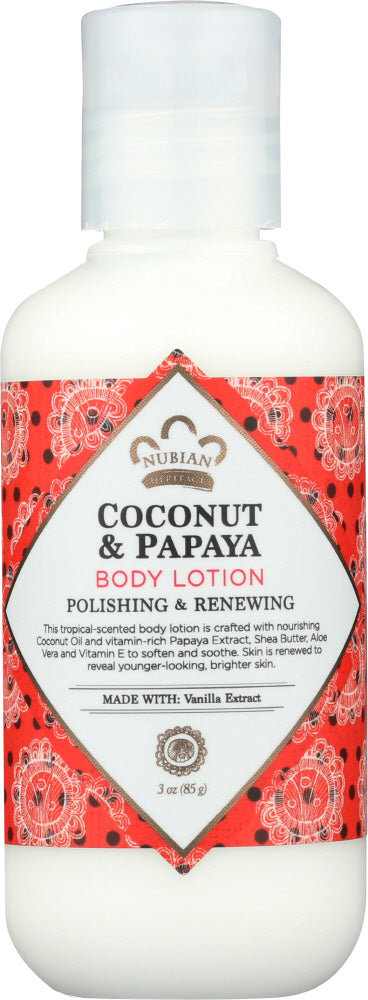 NUBIAN HERITAGE: Body Lotion Coconut and Papaya, 3 oz