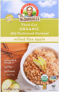 DR MCDOUGALLS: Organic Milled Flax Apple Oatmeal, 8.4 oz