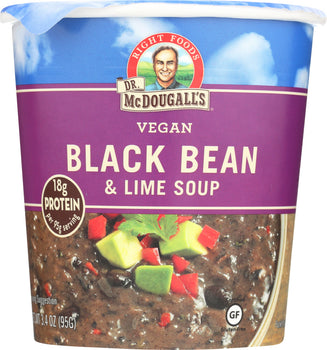 DR MCDOUGALLS: Big Cup Vegan Soup Black Bean and Lime, 3.4 oz